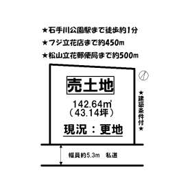 松山市立花１丁目 土地
