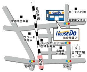 ハウスドゥ  宮崎平和台の地図