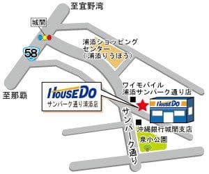 ハウスドゥ  サンパーク通り浦添の地図