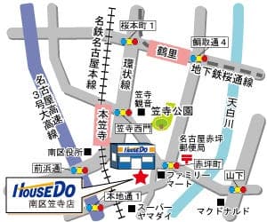 ハウスドゥ  南区笠寺の地図