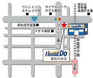 ハウスドゥ  高松中央の地図