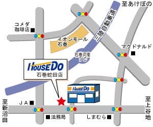 ハウスドゥ  石巻蛇田の地図