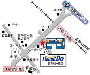 ハウスドゥ  伊勢小俣の地図