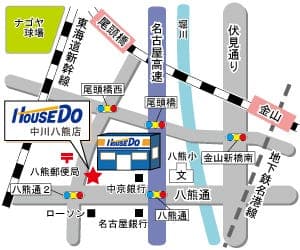 ハウスドゥ  中川八熊の地図