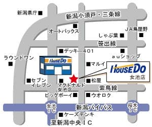 ハウスドゥ  女池の地図