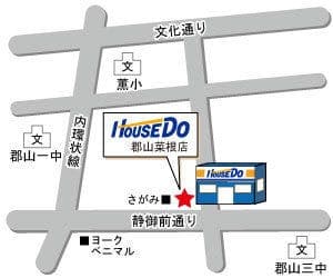 ハウスドゥ  郡山菜根の地図