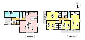 一宮市木曽川町外割田　全2区画　1号棟　未入居一戸建て