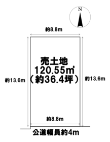 愛西市北一色町北田面　建築条件なし土地