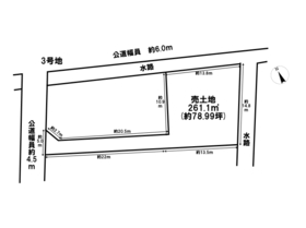 あま市七宝町川部屋敷代　全4区画　3号地　建築条件なし土地