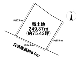 名古屋市中川区富田町千音寺一本松　建築条件なし土地