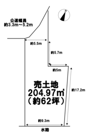 津島市中之町　建築条件なし土地