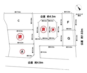 一宮市木曽川町玉ノ井　全7区画　C号地　建築条件なし土地