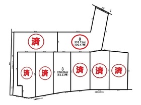 ＊一宮市笹野字宮北田　全8区画　8号地　建築条件なし土地