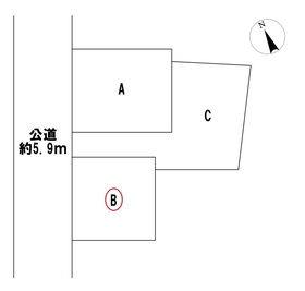 起字河田揚　全3区画　B区画　建築条件なし土地