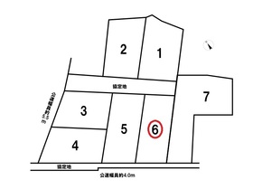 一宮市西五城字宮西　全7区画　6号地　建築条件なし土地