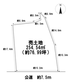 ●一宮市木曽川町外割田字東郷前　建築条件なし土地