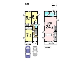 名古屋市中川区打中2丁目　全2棟　B棟　新築一戸建て