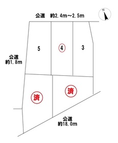 一宮市大和町馬引字郷未申　全5区画　4号地　建築条件なし土地