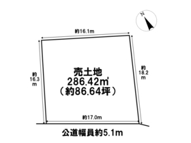 四日市市山之一色町　建築条件なし土地