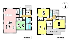 一宮市第1木曽川町門間　全4棟　2号棟　新築一戸建て