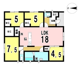 一宮市明地の平屋　全4棟　1号棟　新築一戸建て