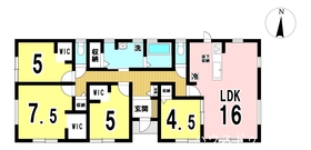 一宮市明地の平屋　全4棟　2号棟　新築一戸建て