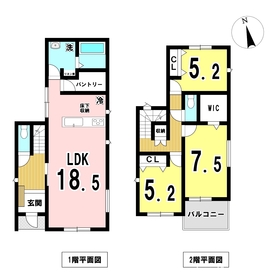 一宮市木曽川町外割田　全2棟　1号棟　新築一戸建て