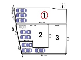 一宮市木曽川町4期　全3区画　1号地　建築条件なし土地