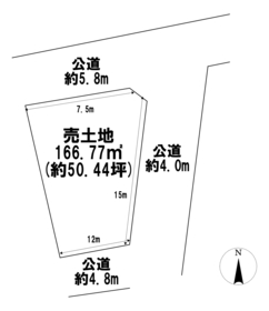 ●岐阜市花月町2丁目　建築条件なし土地
