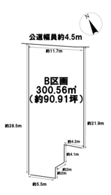 愛西市落合町中河原　全3区画　B区画　建築条件なし土地