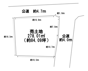 ●一宮市浅井町前野字郷西　建築条件なし土地