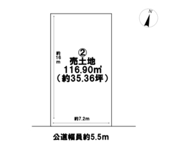 名古屋市北区長喜町3丁目　全2区画　2号地　建築条件なし土地