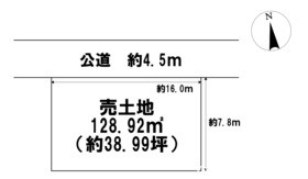 一宮市萩原町萩原字上町　建築条件なし土地
