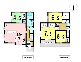 一宮市第1三条山　全5棟　2号棟　新築一戸建て