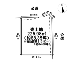 大治町長牧向　建築条件なし土地