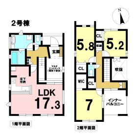 ブルーミングガーデン津島市南本町7丁目　全2棟　2号棟　新築一戸建て