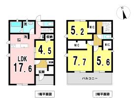 一宮市北方町中島　全3棟　2号棟　新築一戸建て