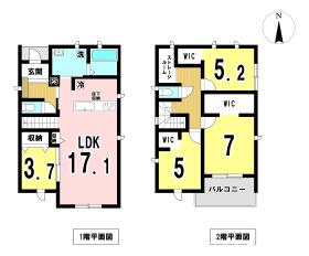 一宮市北方町　全2棟　2号棟　新築一戸建て