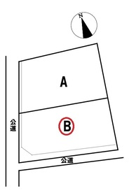 津島市瑠璃小路町１丁目　全２区画　B区画　建築条件なし土地