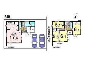 一宮市今伊勢町本神戸字中町　全2棟　B棟　未入居一戸建て