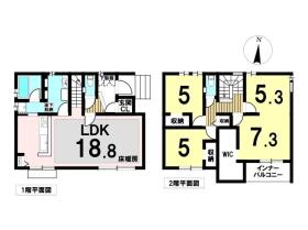 名古屋市北区西味鋺Part8　全8棟　B棟　新築一戸建て