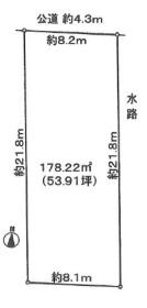 愛西市本部田町三反田　建築条件なし土地