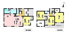 一宮市萩原町西宮重　全3棟　1号棟　新築一戸建て