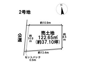 あま市甚目寺郷中　全2区画　2号地　建築条件なし土地