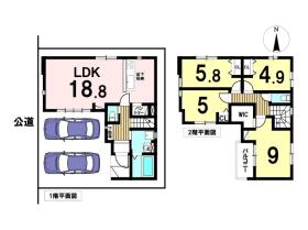 リガーレ名古屋市北区西味鋺3期　全1棟　新築一戸建て