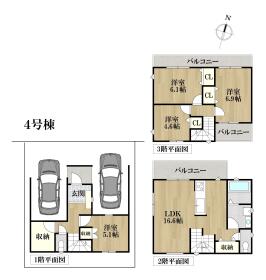 ミラスモ名古屋市熱田区旗屋216④　全4棟　4号棟　新築一戸建て