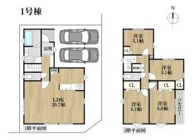 ミラスモ名古屋市熱田区一番２丁目　全２棟　１号棟　新築一戸建て