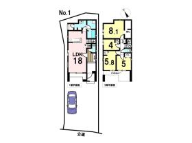 MELDIA名古屋市北区楠味鋺32346②　全2棟　1号棟　新築一戸建て