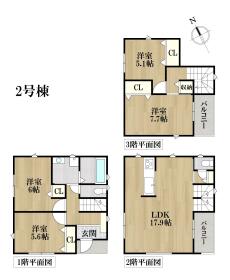 MIRASUMO名古屋市熱田区伝馬227②　全2棟　2号棟　新築一戸建