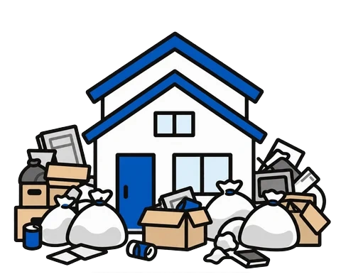 ゴミ屋敷のイラスト